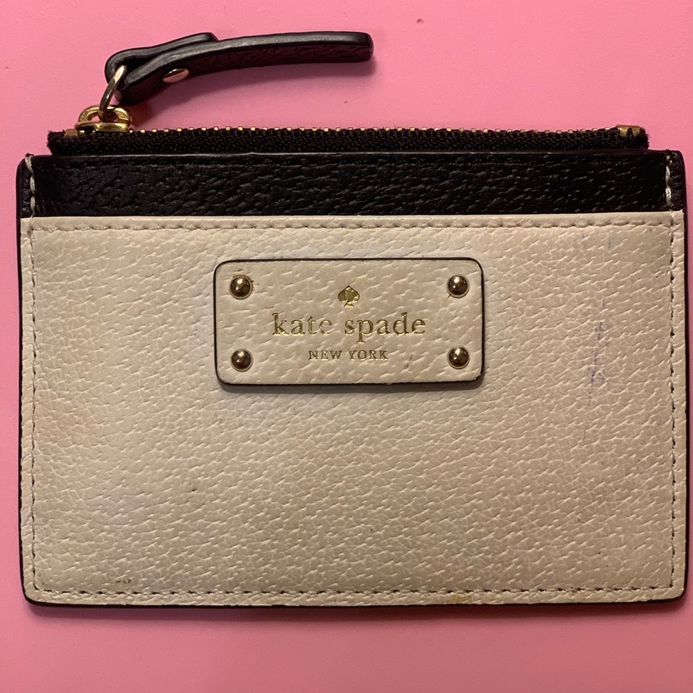 KATE SPADE- Adi grove street coin/card case- Black & Cream